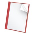 Office Jansan | Oxford 55811EE 1/2 in. Capacity Letter Size 3 Fastener Clear Front Report Cover - Red (25/Box) image number 0