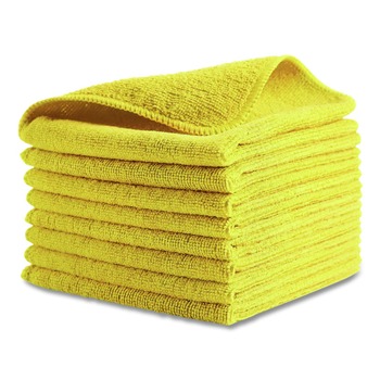 Rubbermaid Commercial 1820584 16 in. x 16 in. Microfiber Cleaning Cloths - Yellow (24/Pack)