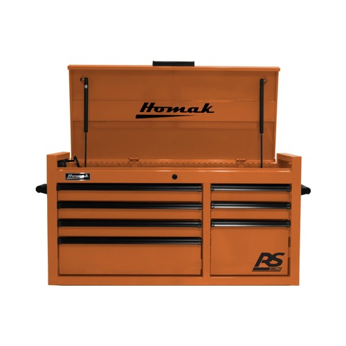 Cabinets | Homak OG02004173 RS Pro 41 in. 7-Drawer Top Chest with Outlet - Orange image number 0