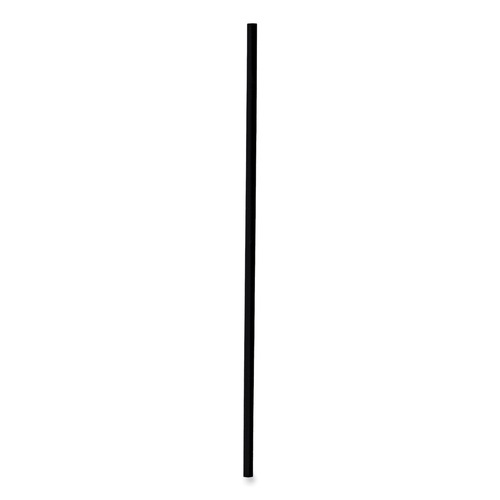 Cutlery | Boardwalk BWKSTRU525B10 5.25 in. Single Tube Polypropylene Stir-Straws - Black (10 Packs/Carton, 10/Pack) image number 0