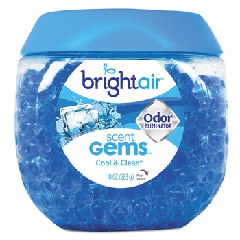 BRIGHT Air 10 oz. Scent Gems Odor Eliminator - Cool and Clean, Blue (6/Carton)