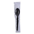 Cutlery | Boardwalk BWKTSHWPSBIW Heavyweight Wrapped Polystyrene Teaspoon Cutlery - Black (1000/Carton) image number 1