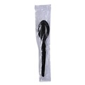 Cutlery | Boardwalk BWKTSHWPSBIW Heavyweight Wrapped Polystyrene Teaspoon Cutlery - Black (1000/Carton) image number 2