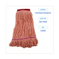 Mops | Boardwalk BWK503OR Super Loop Cotton/Synthetic Fiber Wet Mop Head - Large, Orange (12/Carton) image number 7