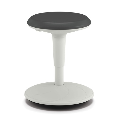 Office Furniture & Lighting | HON HEFS01.S Revel 13.75 in. to 18.5 in. Adjustable Height Fidget Stool Supports Up to 250 lb - Charcoal Seat/White Base image number 0