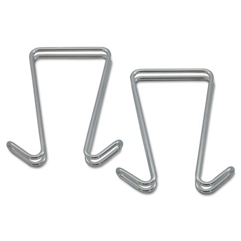 Alera ALECH2SR 2/PK Steel Double Sided Partition Garment Hook - Silver