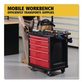  | Rubbermaid Commercial FG773488BLA Five-Drawer 32.63 in. x 19.9 in. x 33.5 in. Mobile Workcenter - Black/Red image number 7