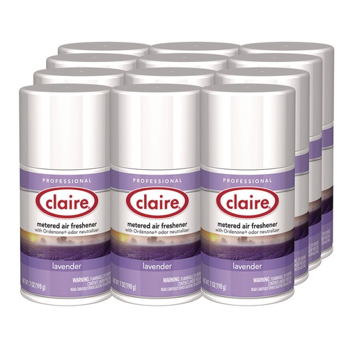 Office Jansan | Claire 1000016116 11 oz. Aerosol Spray Metered Air Freshener - Lavender (12/Carton) image number 0