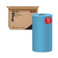 | WypAll 35411 X60 9.8 in. x 13.4 in. Cloths - Small, Blue (130/Roll, 12 Rolls/Carton) image number 1