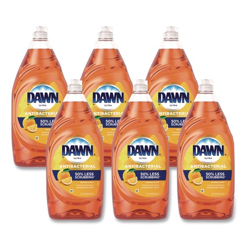 Cleaning & Janitorial Supplies | Dawn 01659 38 oz Ultra Antibacterial Dishwashing Liquid - Orange Scent (8/Carton) image number 0