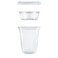 Food Service | Dart PF35C1CP 12 oz. Plastic PET Grab n Go Kit Combo with Insert - Clear (500/Carton) image number 1
