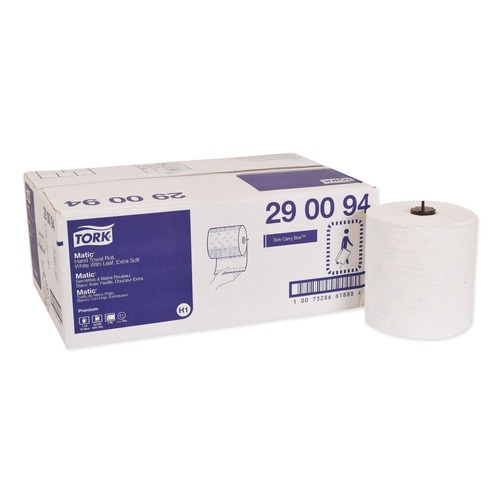 Cleaning & Janitorial Supplies | Tork 290094 Premium Matic 7.7 in. x 300 ft. 2-Ply Extra Soft Hand Towel Roll - White (6/Carton) image number 0