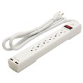 Surge Protectors | Innovera IVR71660 6 Outlet/2 USB Charging Port 1080 Joules Corded Surge Protector - White image number 0
