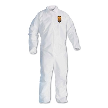 Ansell A40 Elastic-Cuff and Ankles Coveralls - Triple Extra Large, White (25/Carton)