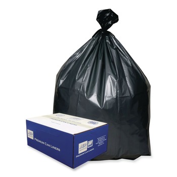 Platinum Plus 33 in. x 40 in. 33-Gallon 1.35 mil. Can Liners - Gray (100/Carton)