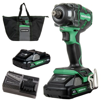 Metabo HPT 18V MultiVolt Brushless Lithium-Ion 1/2 in. Cordless Impact Wrench Kit with 2 Batteries (4 Ah)