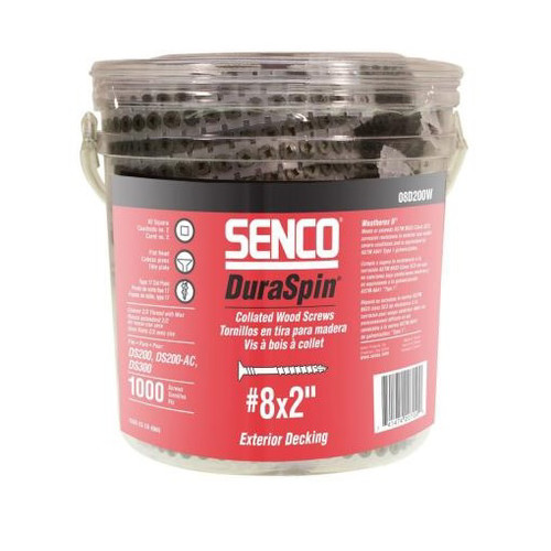 Collated Screws | SENCO 08D200W 8-Gauge 2 in. Exterior Collated Decking Screw (1,000-Pack) image number 0