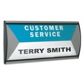 Office Jansan | Advantus 75390 8.75 in. x 4 in. People Pointer Aluminum Base Wall/Door Sign - Black/Silver image number 3