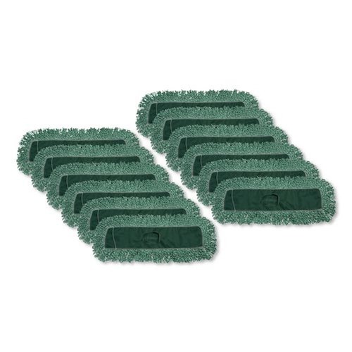Cleaning & Janitorial Supplies | Rubbermaid Commercial FGJ85700GR00 48 in. x 5 in. Microfiber Looped-End Dust Mop Heads - Green (12/Carton) image number 0