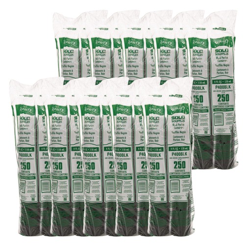 Cups and Lids | Dart P400BLK 4 oz. Polystyrene Portion Cups - Black (2500/Carton) image number 0