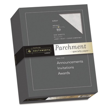 Southworth 24 lbs. Bond Weight 8.5 in. x 11 in. Parchment Specialty Paper - Gray (500/Box)