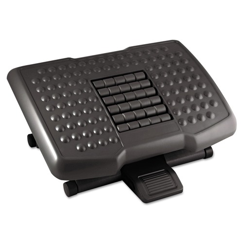  | Kantek FR750 Plastic 18 in. x 13 in. x 4 in. Premium Adjustable Footrest with Rollers - Black image number 0