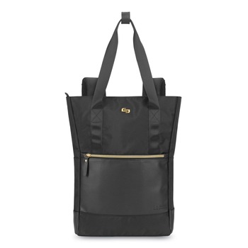 SOLO Parker 3.75 in. x 16.5 in. x 16.5 in. Polyester Hybrid Tote/Backpack Fits Devices Up to 15.6 in. - Black/Gold