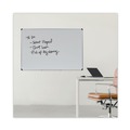 Office Jansan | Universal UNV43843 72 in. x 48 in. Deluxe Porcelain Magnetic Dry Erase Board - White Surface/Silver/Black Aluminum Frame image number 2