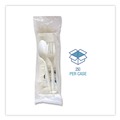 Food Service | Boardwalk BWK6COMBOKITPP 5.86 in. 6-Piece Mediumweight Plastic Cutlery Fork/Knife/Napkin/Pepper/Salt/Spoon Kit - White (250/Carton) image number 6