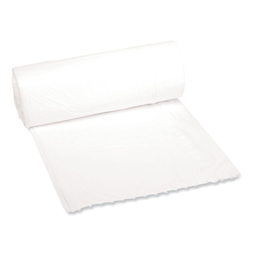 Trash Bags | Boardwalk H4832LWKR01 24 in. x 32 in. 16 gal. 0.4 mil. Low-Density Waste Can Liners - White (25 Bags/Roll, 20 Rolls/Carton) image number 0