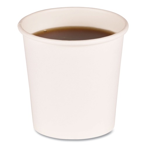 Cups and Lids | Boardwalk BWKWHT4HCUP 4 oz. Paper Hot Cups - White (20 Cups/Sleeve, 50 Sleeves/Carton) image number 0