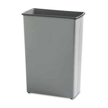 Safco 88 Quart Steel Square and Rectangular Wastebasket - Charcoal