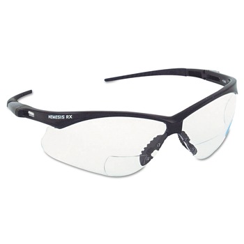 Ansell plus1.5 Diopter Strength V60 Nemesis Rx Reader Safety Glasses - Black Frame, Clear Lens