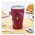 Cups and Lids | SOLO 316SI-0041 Bistro Print Solo 16 oz. Paper Hot Drink Cups - Maroon (50/Pack) image number 5