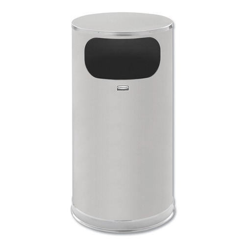 Trash & Waste Bins | Rubbermaid Commercial FGSO16SSSGL 12 gal. European and Metallic Side-Opening Receptacle - Satin Stainless image number 0