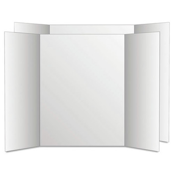 Eco Brites 28 x 40 Two Cool Tri-Fold Poster Board - White/White (12/Carton)