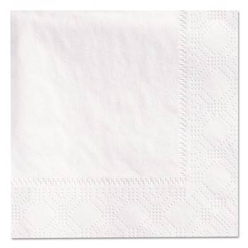 Hoffmaster 180330 9.5 in. x 9.5 in. 2-Ply Embossed Beverage Napkins - White (12/Carton)