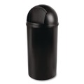 Trash & Waste Bins | Rubbermaid Commercial FG817088BLA Marshal 25-Gallon Plastic Round Classic Container - Black image number 2