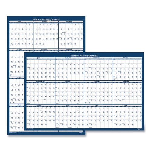 Office Jansan | House of Doolittle 395 24 x 37 12-Month (July 2024-June 2025) Academic Year Recycled Poster Style Reversible/Erasable Yearly Wall Calendar image number 0