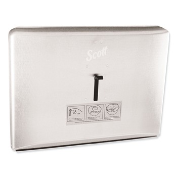 Scott 16.6 in. x 2.5 in. x 12.3 in. Personal Seat Cover Dispenser - Stainless Steel