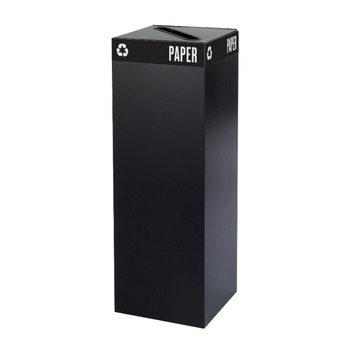 TRASH CANS | Safco 2984BL 15.25 in. x 15.25 in. x 44 in. 42 Gallon Public Square Paper-Recycling Container - Black