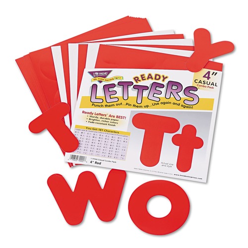 Office & Office Supplies | TREND T79902 4 in. Tall Ready Letters Casual Combo Set - Red Characters (182/Set) image number 0
