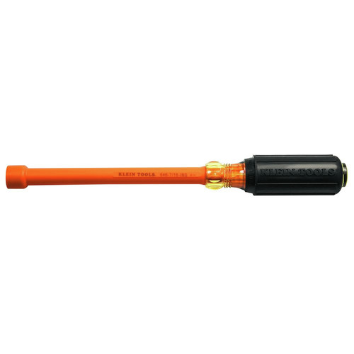 Nut Drivers | Klein Tools 646-7/16-INS 6 in. Hollow Shaft 7/16 in. Insulated Nut Driver image number 0
