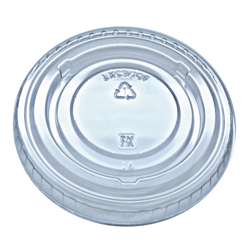 Cups and Lids | Fabri-Kal 9508068 Kal-Clear/Nexclear Flat Lid with No Slot Plastic Drink Cup Lids Fits 9 oz. to 10 oz. Cold Cups - Clear (2500/Carton) image number 0
