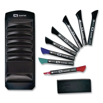 Quartet Broad Chisel Tip Marker Caddy Kit - Assorted Colors (8/Set)