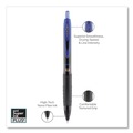 Office Jansan | uni-ball 1947088 Fine 0.5 mm Retractable 307 Gel Pen - Blue Ink, Black Barrel (1 Dozen) image number 8