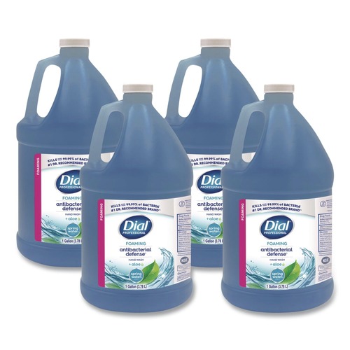 Hand Soaps | Dial Professional 17000 35458 1 Gallon Antibacterial Foaming Hand Wash Refill - Spring Water Scent (4/Carton) image number 0