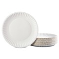  | AJM Packaging Corporation AJM CP9GOEWH 9 in. Gold Label Coated Paper Plates - White (100/Pack, 10 Packs/Carton) image number 1