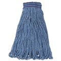 Mops | Rubbermaid Commercial FGE23800BL00 24 oz. Universal Headband Cotton/Synthetic Mop Head - Blue (12/Carton) image number 0