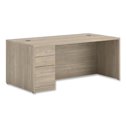 Office Desks & Workstations | HON H105896L.LKI1LKI1 10500 Series 72 in. x 36 in. x 29.5 in. Single Full-Height Pedestal Desk - Kingswood Walnut image number 0